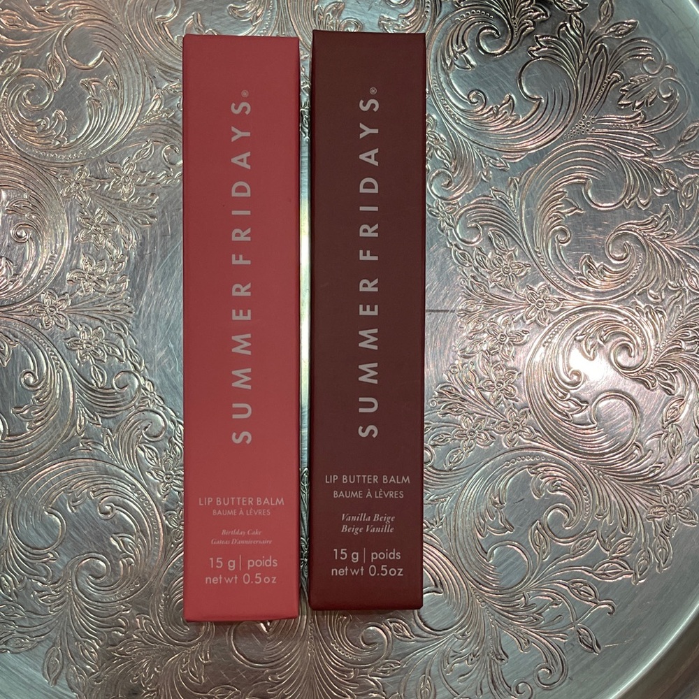 Summer Fridays Lip Butter Balm Duo in Birthday Cake and Vanilla Beige